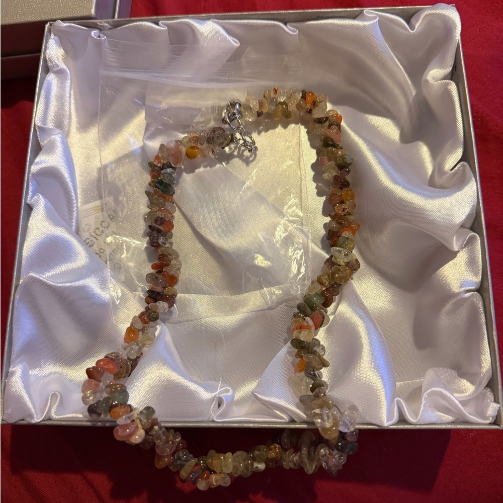 Vibrant Gemstone Necklace with Silver Clasp